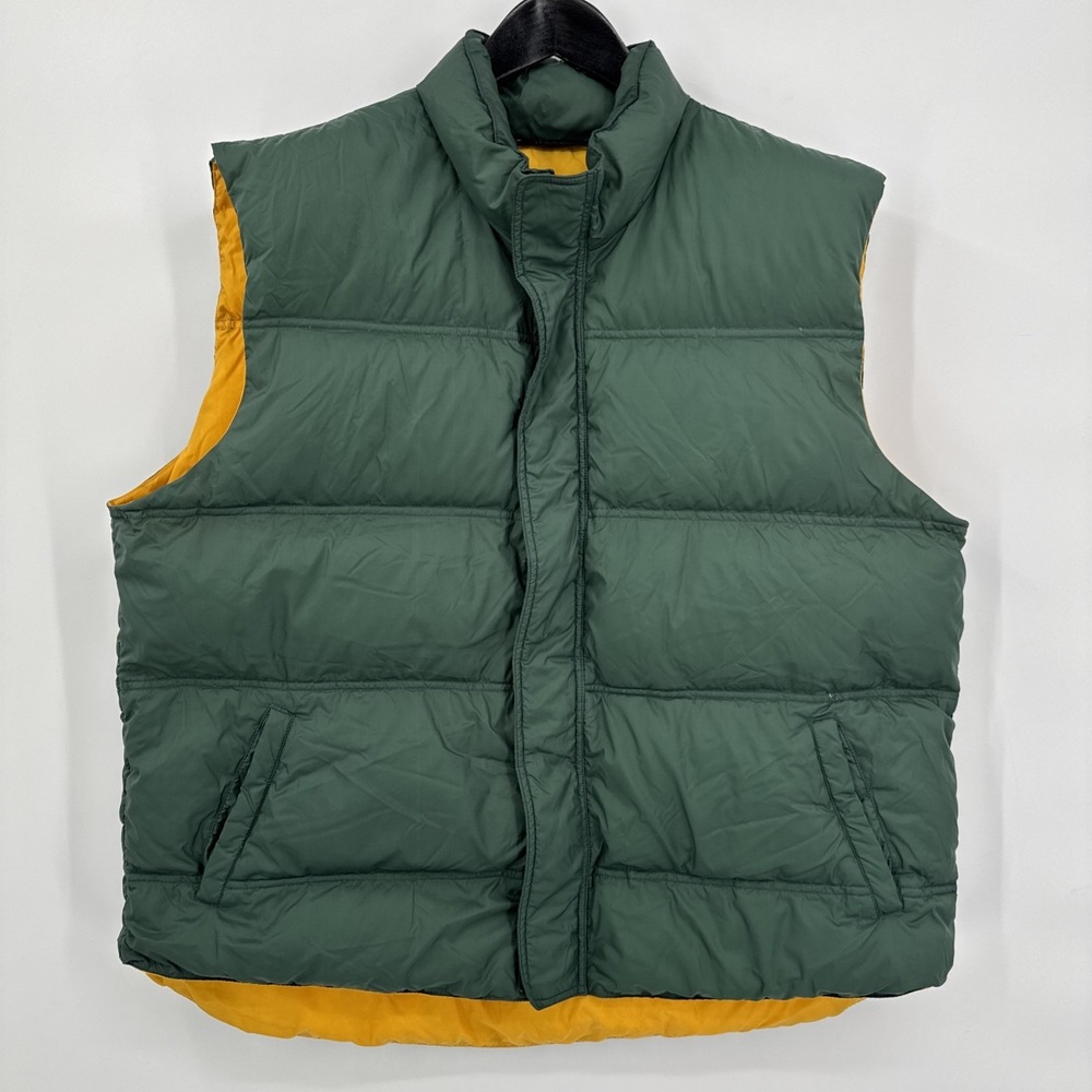 Northwoods & The Company Store Men's Vintage XL Down Filled‎ Vest Green Yellow